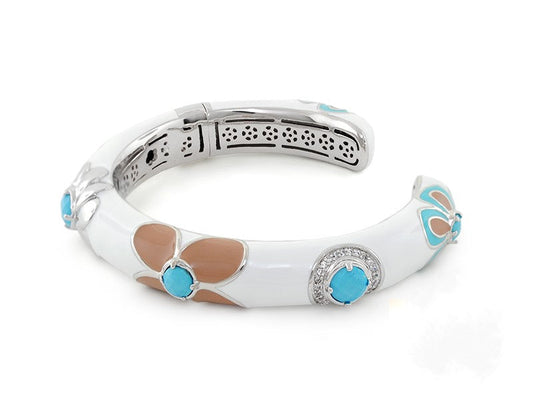 Falling Flowers bangle, bracelet with turquoise stones and floral accents by Lauren G Adams on Tampa Home & Garden Store