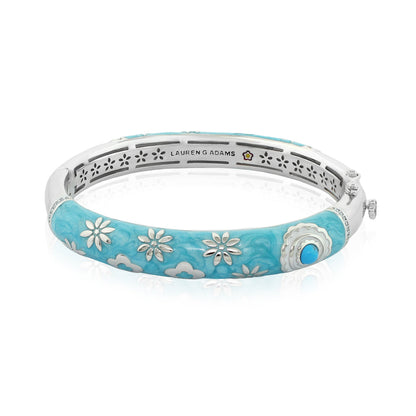 Eau Turtle Bangle Wide Flower Hinge turquoise enamel bracelet by Lauren G Adams on Tampa Home & Garden Store