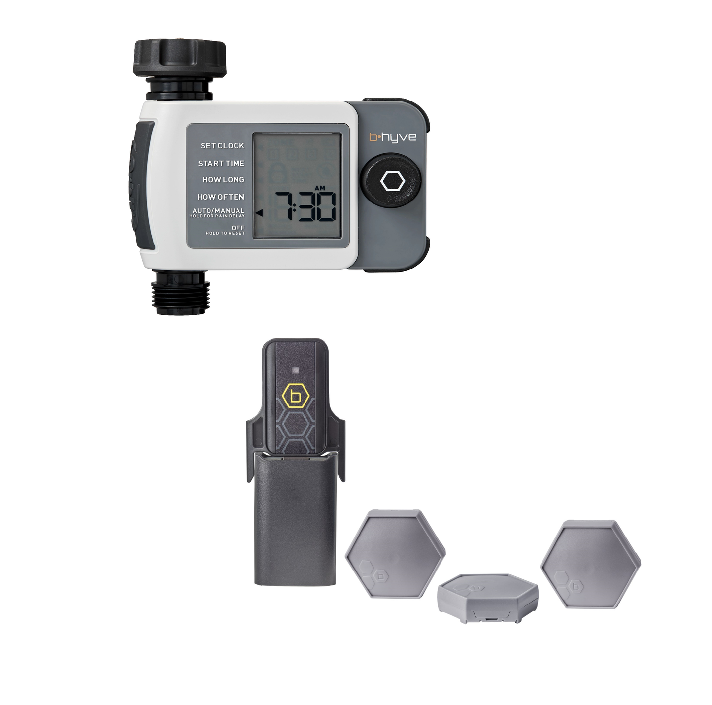 B-hyve XD Bluetooth 1-Outlet Hose Faucet Timer with B-hyve Flood Sensors | 71103