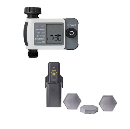 B-hyve XD Bluetooth 1-Outlet Hose Faucet Timer with B-hyve Flood Sensors | 71103