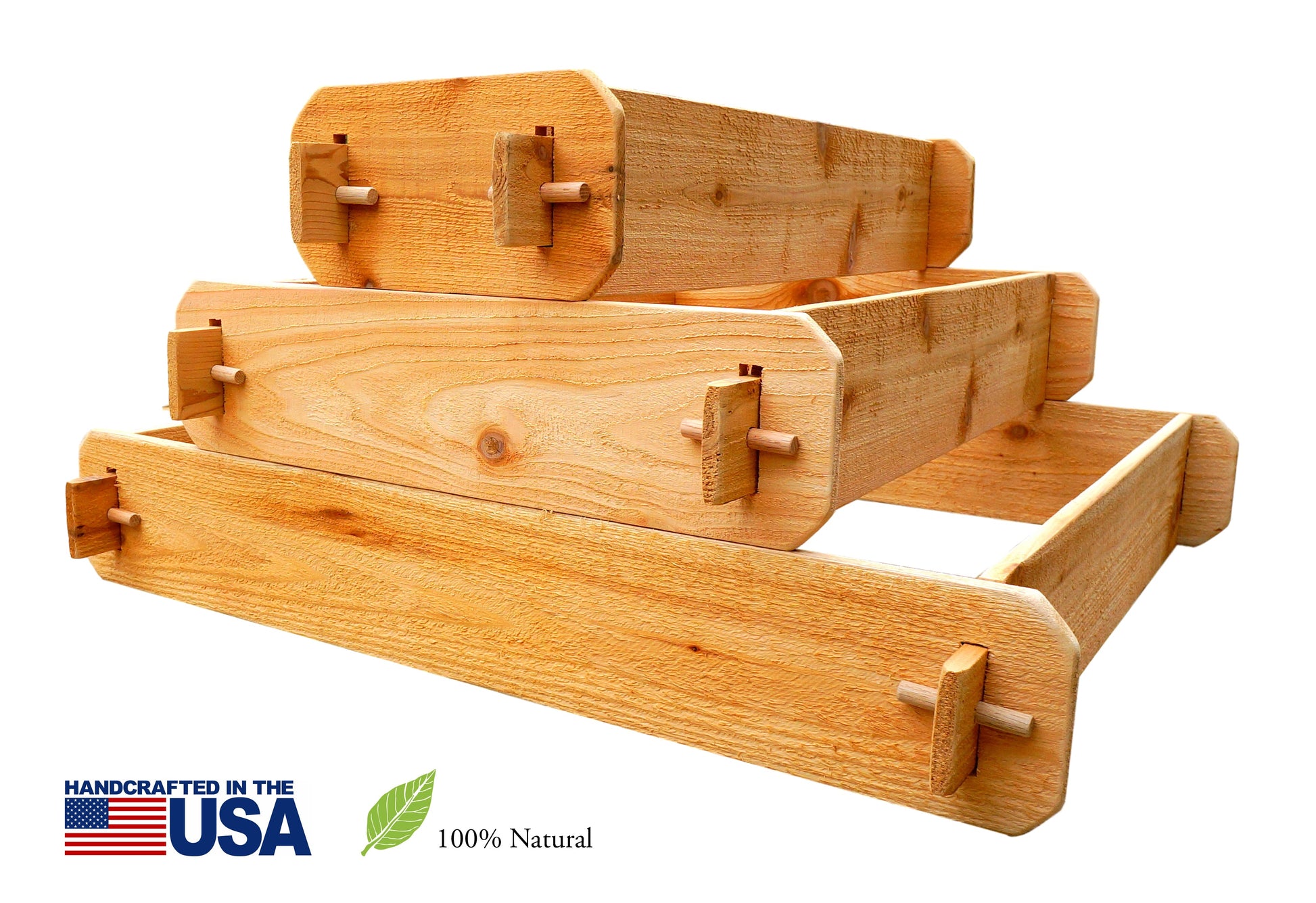 Timberlane Gardens cedar raised garden bed kit, 3-tier pyramid components, elevated planter on Tampa Home & Garden Store