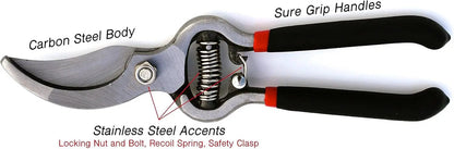 Garden Guru Classic Bypass Pruning Shears pruners with carbon steel body and sure grip on Tampa Home & Garden Store