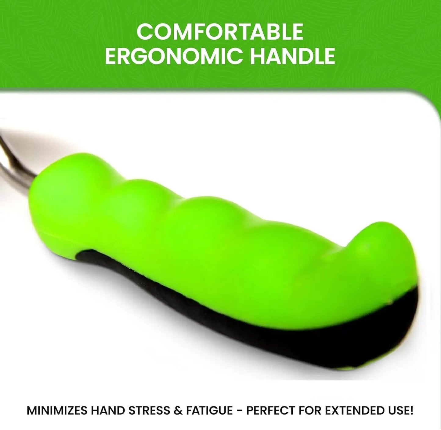 Garden Guru titanium transplanter trowel with bright lime ergonomic handle on Tampa Home and Garden Store