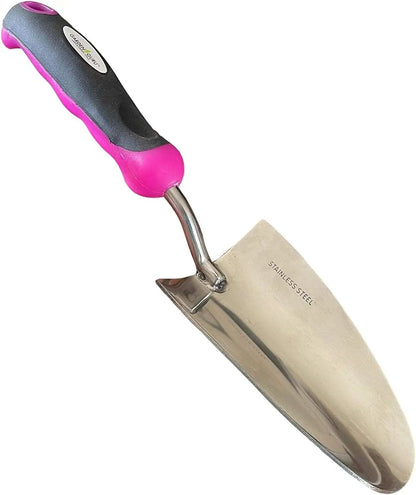 Stainless steel garden trowel with pink handle Garden Guru on Tampa Home & Garden Store