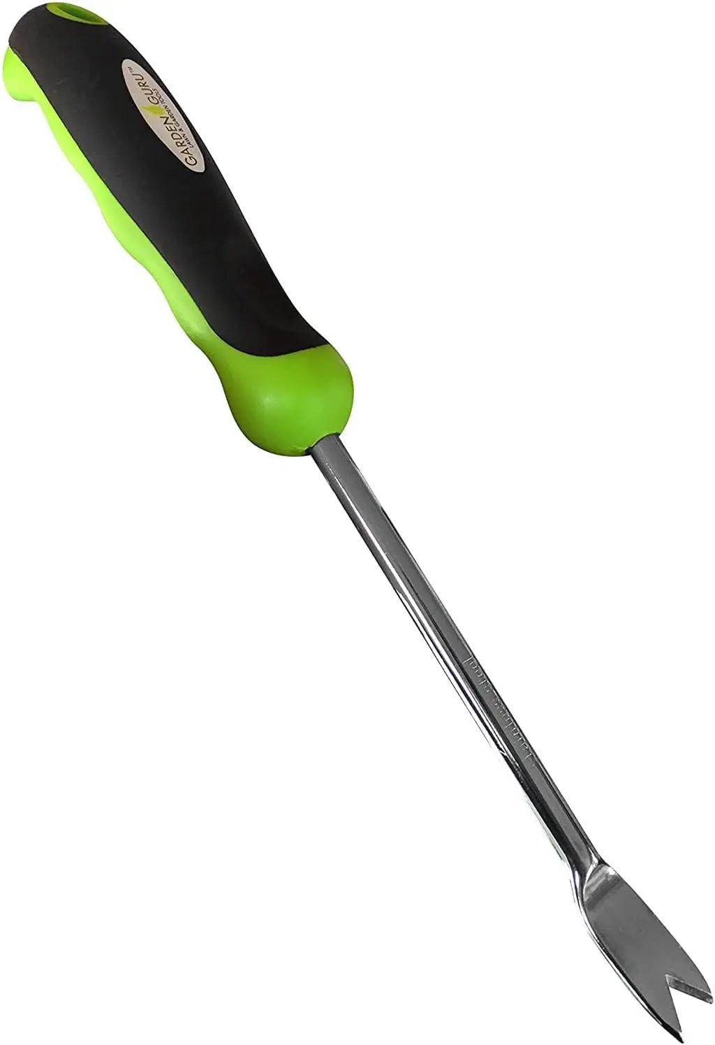 Garden Guru stainless steel dandelion weeder tool with green/black handle cultivator on Tampa Home & Garden Store