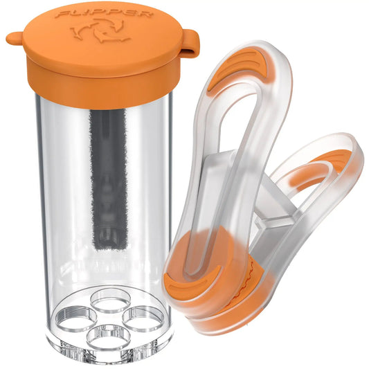 Flipper Aquarium Feeding Kit for Flipper Cleaners by Flipper Aquarium Products, orange cap, clear reservoir on Tampa Home & Garden Store