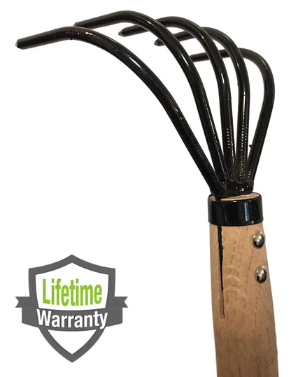 Garden Claw Cultivator Rake by Garden Guru with black metal tines for aerating soil on Tampa Home & Garden Store