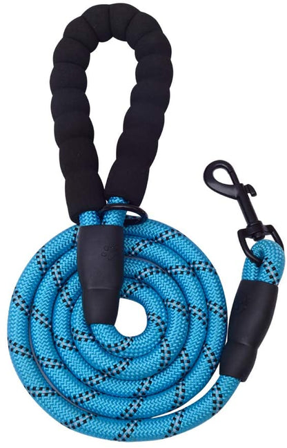 Fido N Feline 6 ft padded rope dog leash blue padded handle by Vibhsa for medium-large dogs on Tampa Home & Garden Store