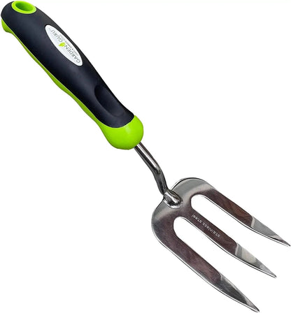 Garden Hand Fork Weeder Tool Garden Guru stainless steel, black-green grip on Tampa Home & Garden Store