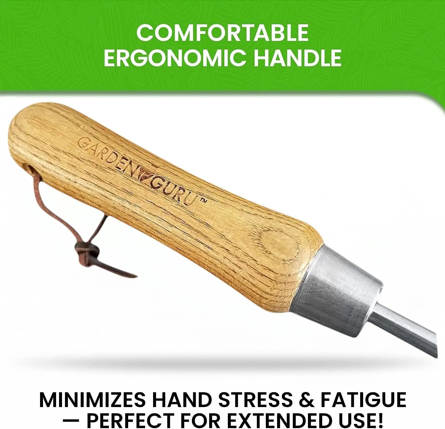 Stainless steel garden hand rake with wood handle, Garden Guru eco cultivator on Tampa Home & Garden Store