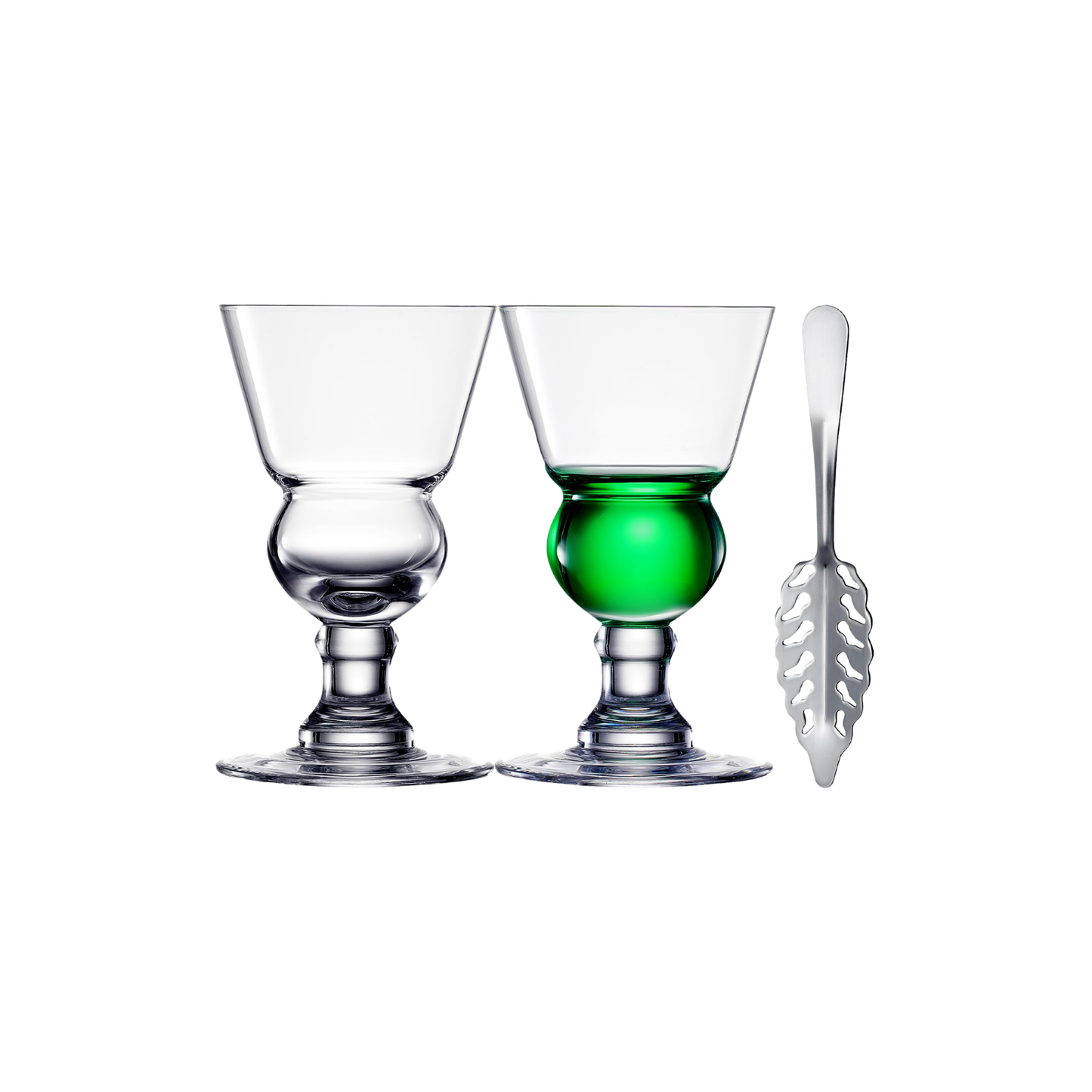 Specialty Absinthe Glasses with Spoon and Tray
