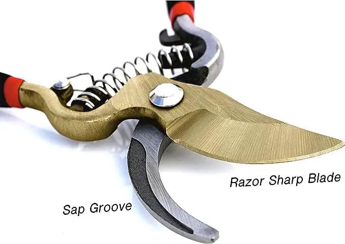 Titanium bypass pruner with grip, gold blade Garden Guru on Tampa Home & Garden Store