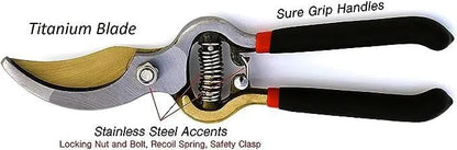 Garden Guru Titanium Bypass Pruner with Comfort Grip, titanium blade and Sure Grip Handles on Tampa Home & Garden Store