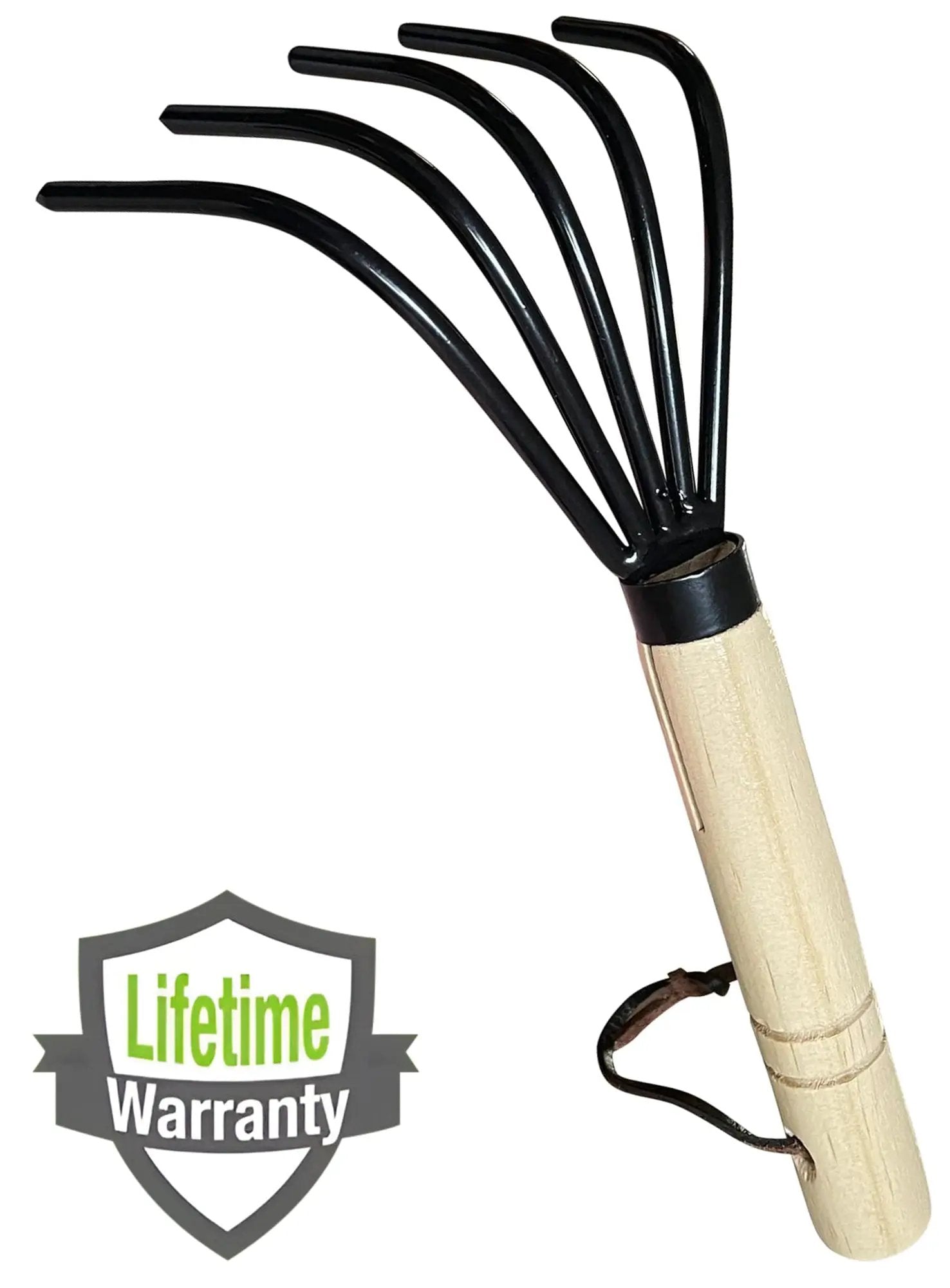 Garden Claw Cultivator Rake with Wood Handle, five curved black tines, Garden Guru on Tampa Home & Garden Store