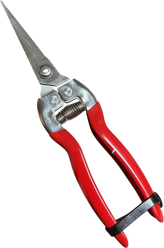 Garden Guru straight-blade pruners with red ergonomic handles and spring on Tampa Home & Garden Store