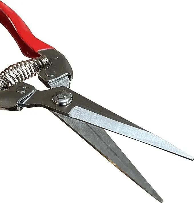 Garden Pruning Snips and Clippers Straight Blade pruners with red handle and steel blades on Tampa Home & Garden Store