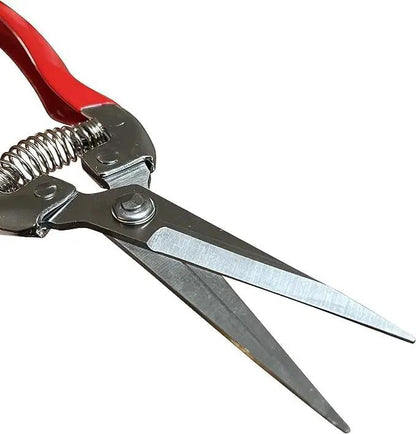 Garden Pruning Snips and Clippers Straight Blade pruners with red handle and steel blades on Tampa Home & Garden Store