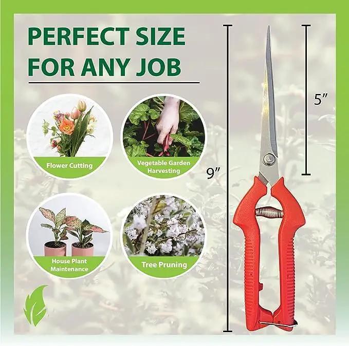 Long Blade Pruning Snips and Clippers Garden Guru red-handled pruners for precise cutting on Tampa Home & Garden Store