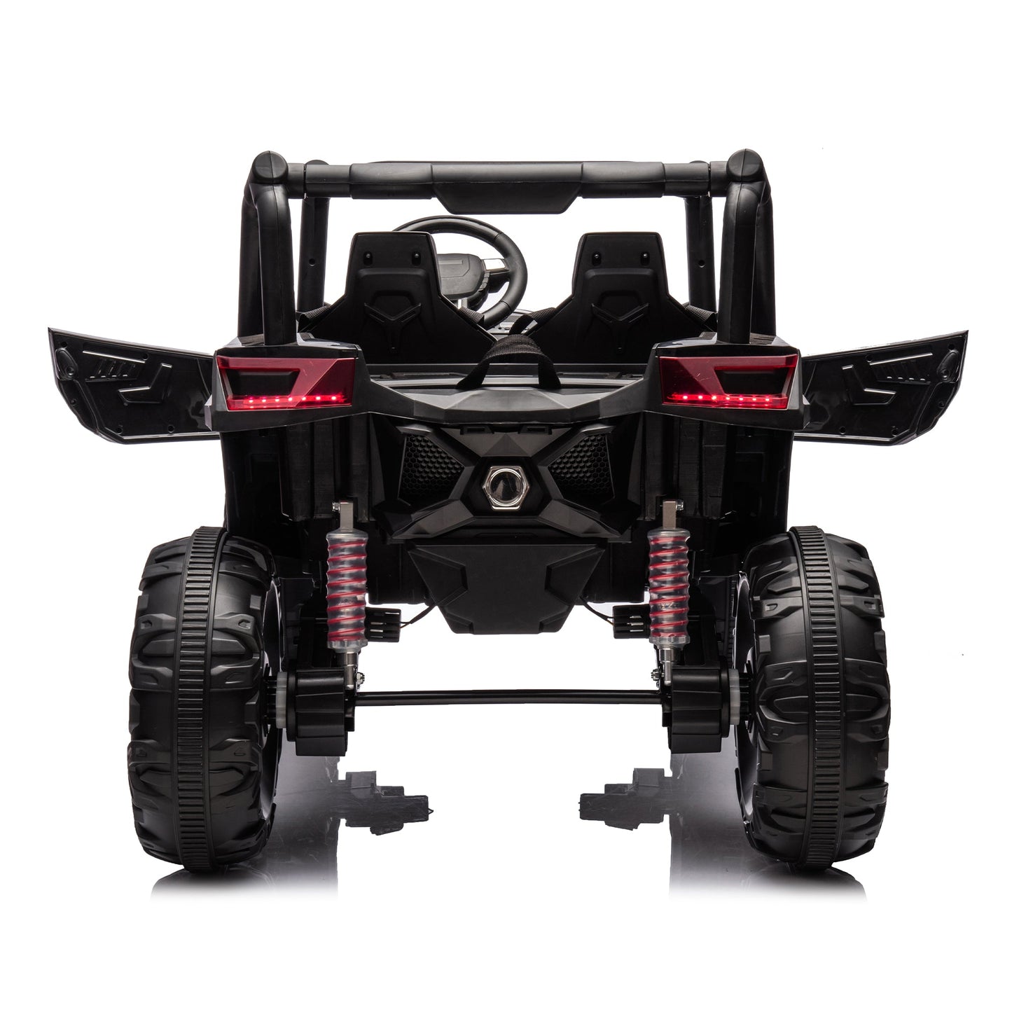 Side by Side 4x4 ride-on off-road truck with remote, battery powered, high/low speed, black on Tampa Home & Garden Store