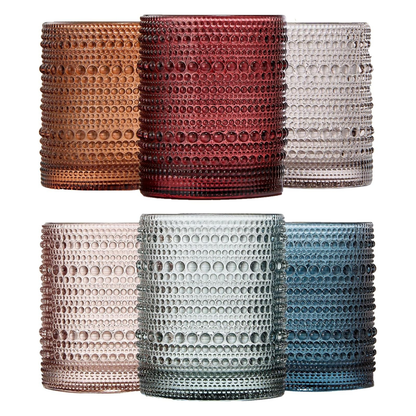 Spring Tonal Hobnail Lowball Glasses Set of 6