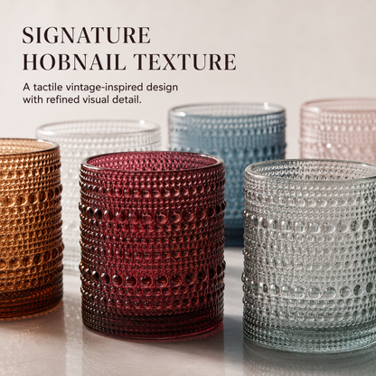 Spring Tonal Hobnail Lowball Glasses Set of 6