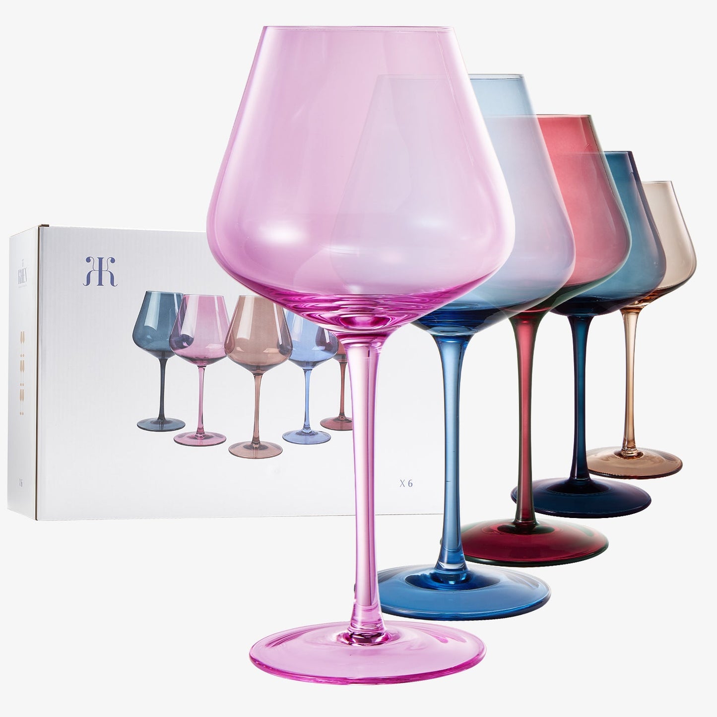 Love Decorative Stemmed Wine Glasses Set of Six