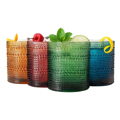 Eze Acrylic Hobnail Lowball Glasses Set of 4