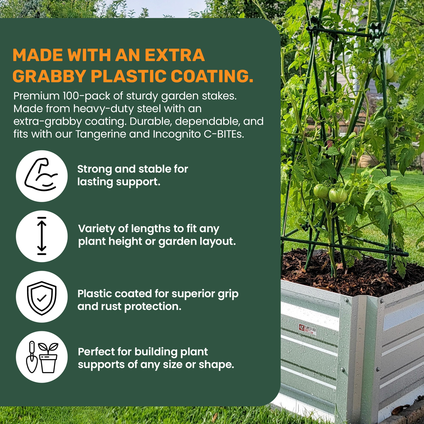 2.5' Sturdy Cross Bars- Garden Stake Segments - flat on both ends