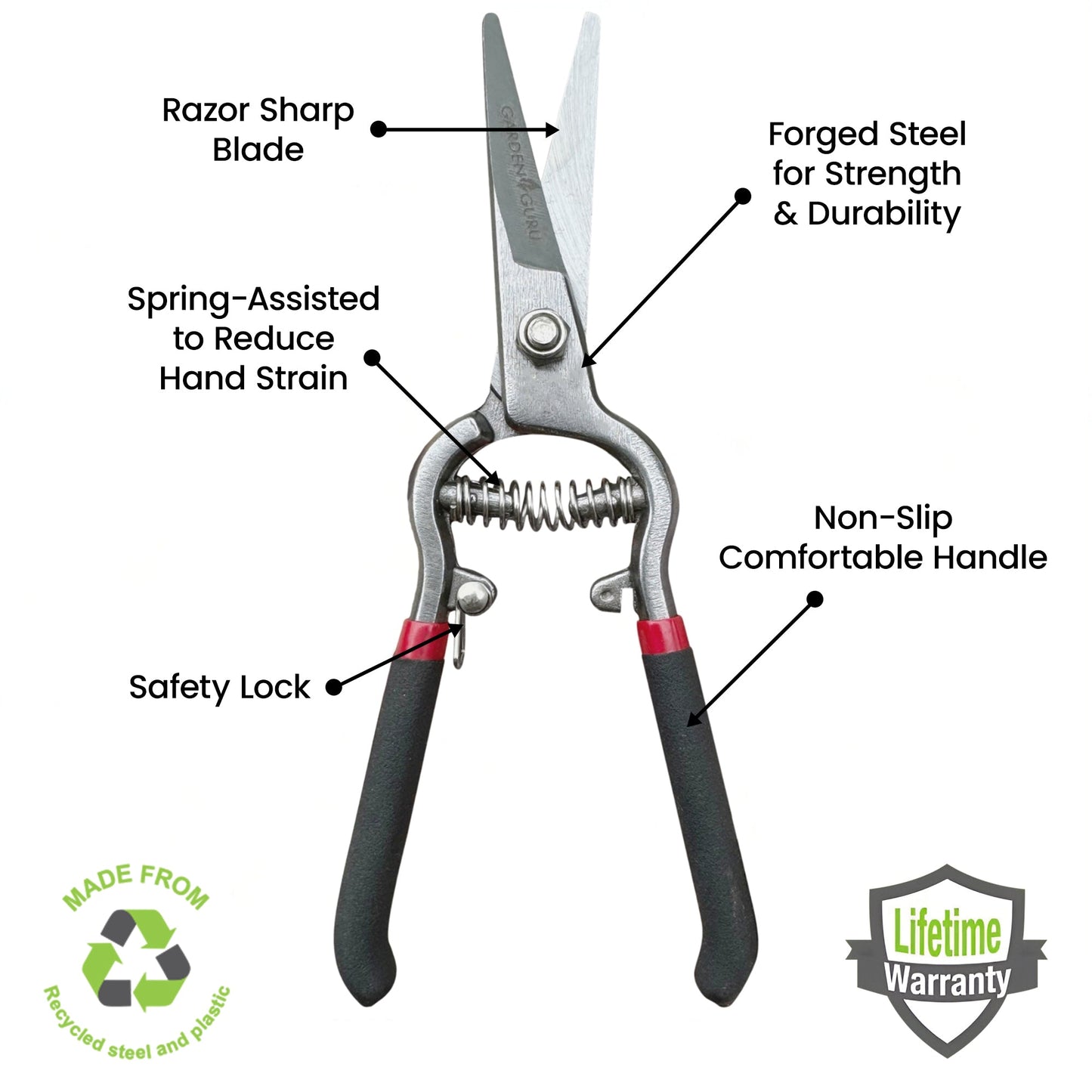 Classic Straight Blade Garden Bypass Pruners - Tampa Home & Garden Store
