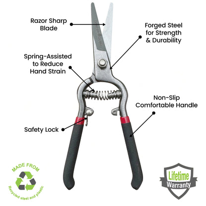 Classic Straight Blade Garden Bypass Pruners - Tampa Home & Garden Store