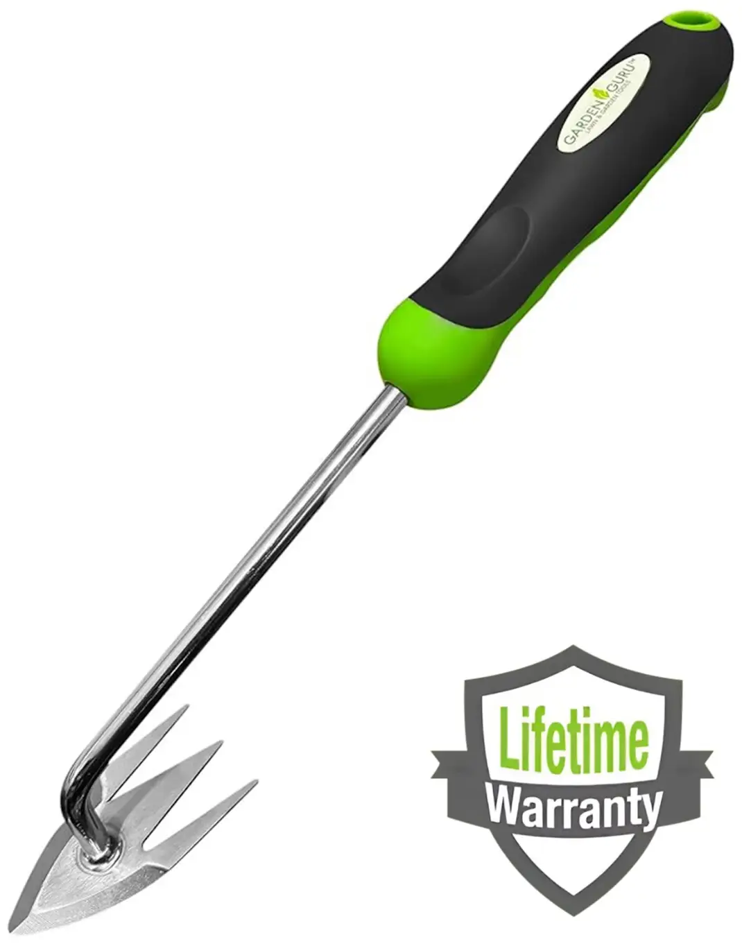 Garden Guru root weeder tool with ergonomic black-green handle and metal shaft on Tampa Home & Garden Store