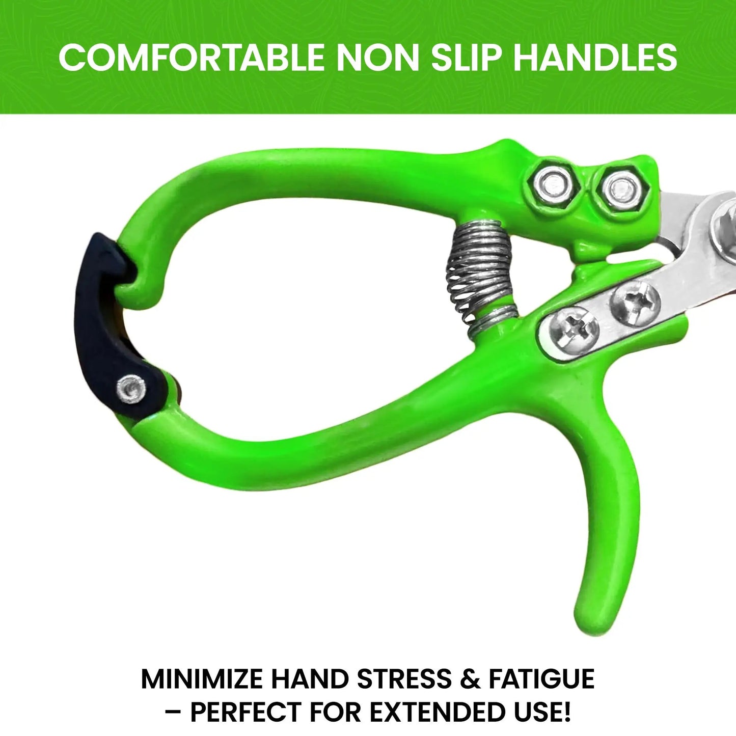 Ergonomic garden snips pruners with green non-slip handles by Garden Guru on Tampa Home & Garden Store