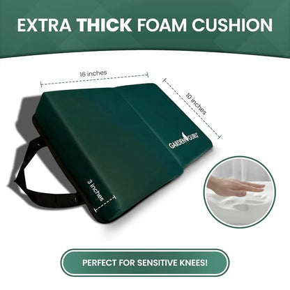 Garden Kneeler Pad dark green extra thick foam cushion Garden Guru branding 16x10 inches on Tampa Home & Garden Store