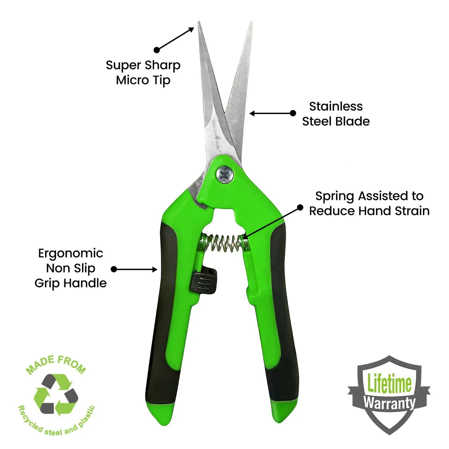 Garden Guru Micro Snips pruning shears with stainless blade and non-slip grip on Tampa Home & Garden Store