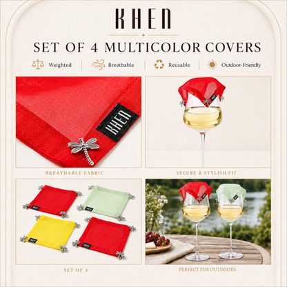 Weighted Outdoor Wine Glass Covers Set of 4