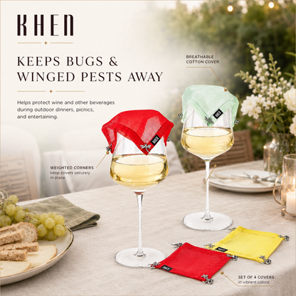 Weighted Outdoor Wine Glass Covers Set of 4