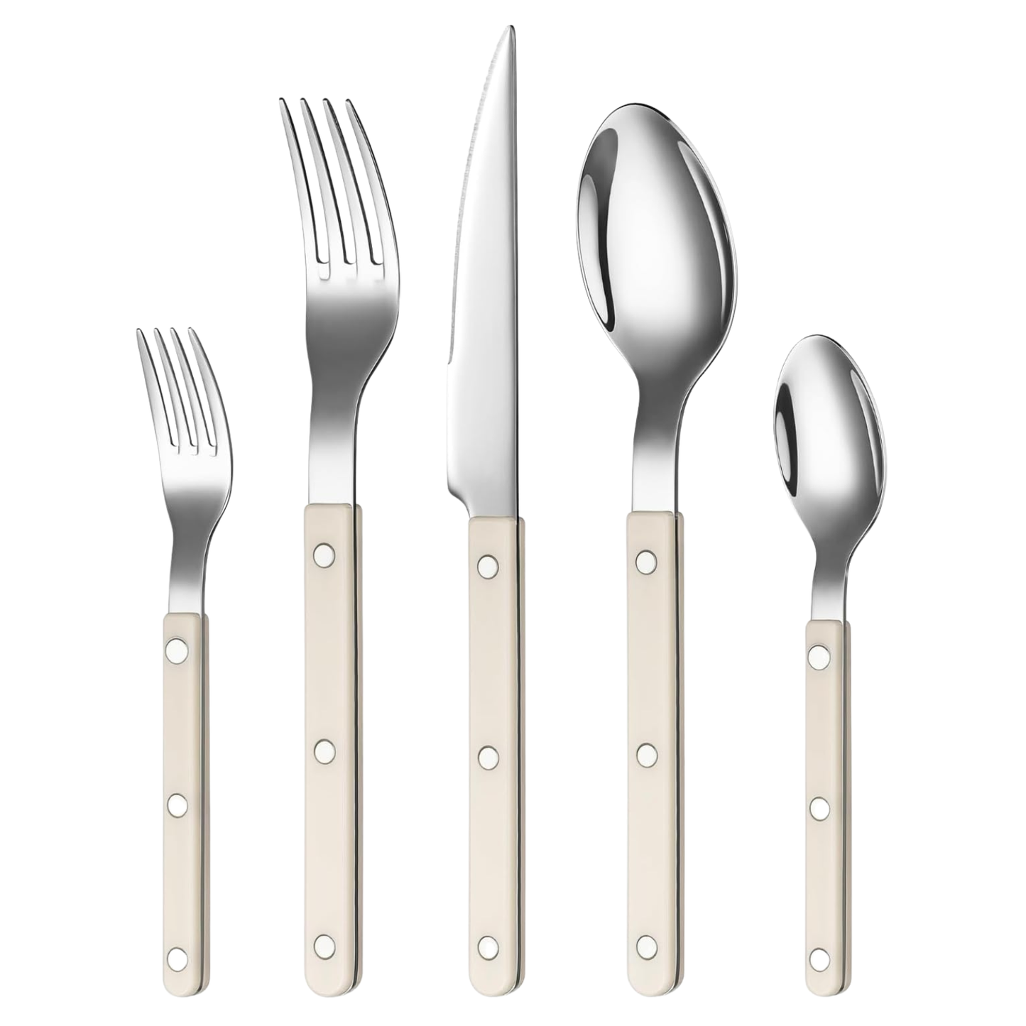 Khen Cream Set and 20 Stainless Steel Flatware