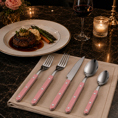 Khen Pink Stainless Steel Cutlery Set of 20