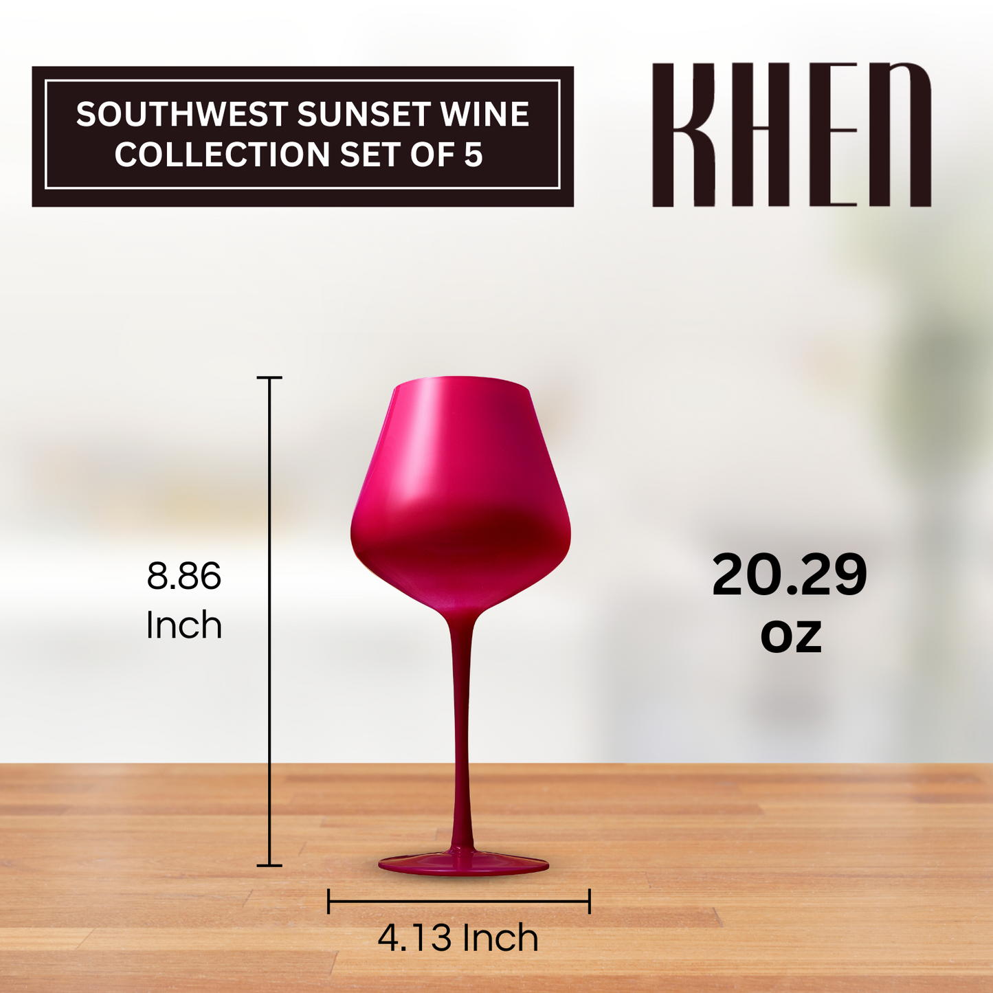 Large Southwest Sunset Wine Glass Set Of Five
