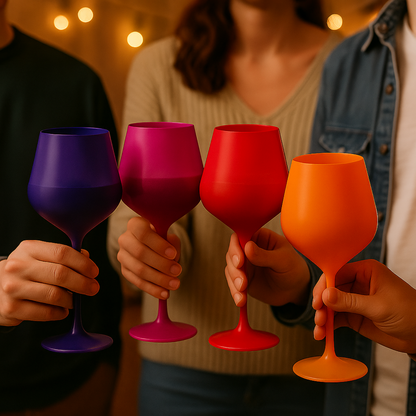 Large Southwest Sunset Wine Glass Set Of Five