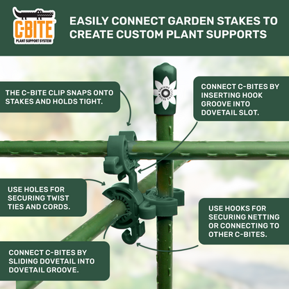 El kit Maker - Sistema de soporte para plantas - Con o sin estacas de jardín verticales de 5'