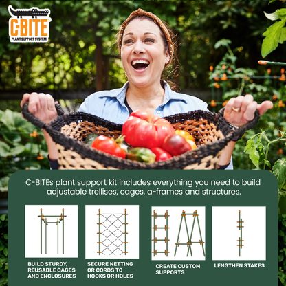 El kit Maker - Sistema de soporte para plantas - Con o sin estacas de jardín verticales de 5'
