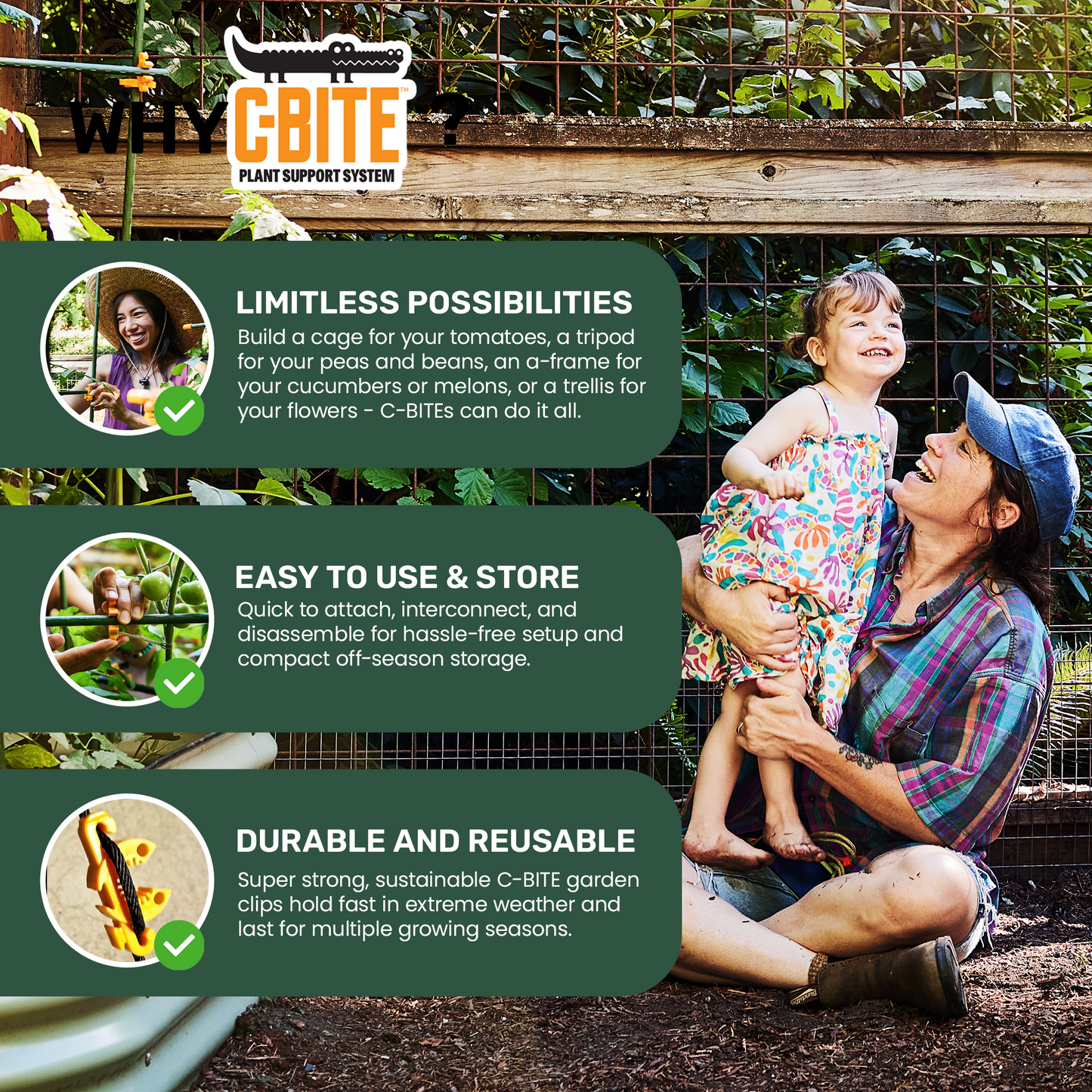 El kit Maker - Sistema de soporte para plantas - Con o sin estacas de jardín verticales de 5'