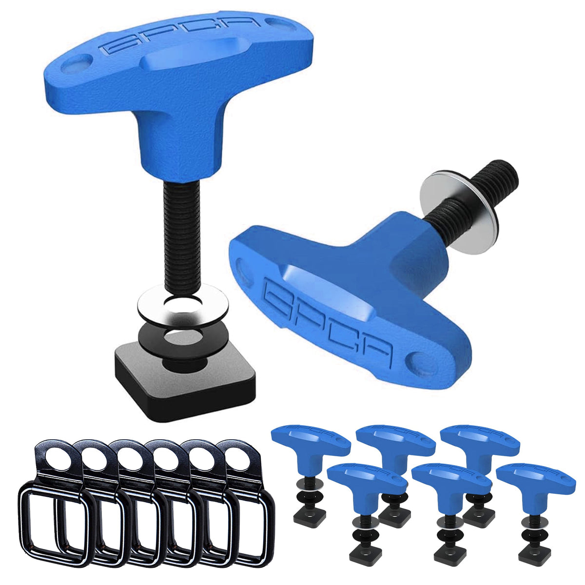 Jeep Wrangler Tie-Down Anchor PRO blue quick-release anchor with threaded studs on Tampa Home & Garden Store