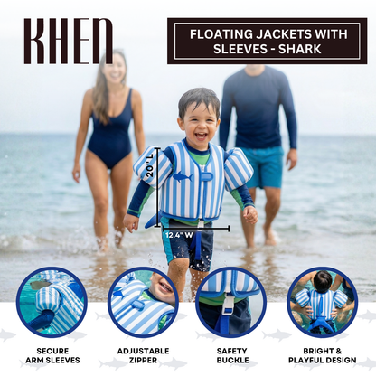 Toddler Blue Shark Swim Vest for Pool and Beach