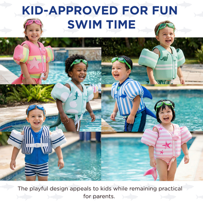 Toddler Blue Shark Swim Vest for Pool and Beach