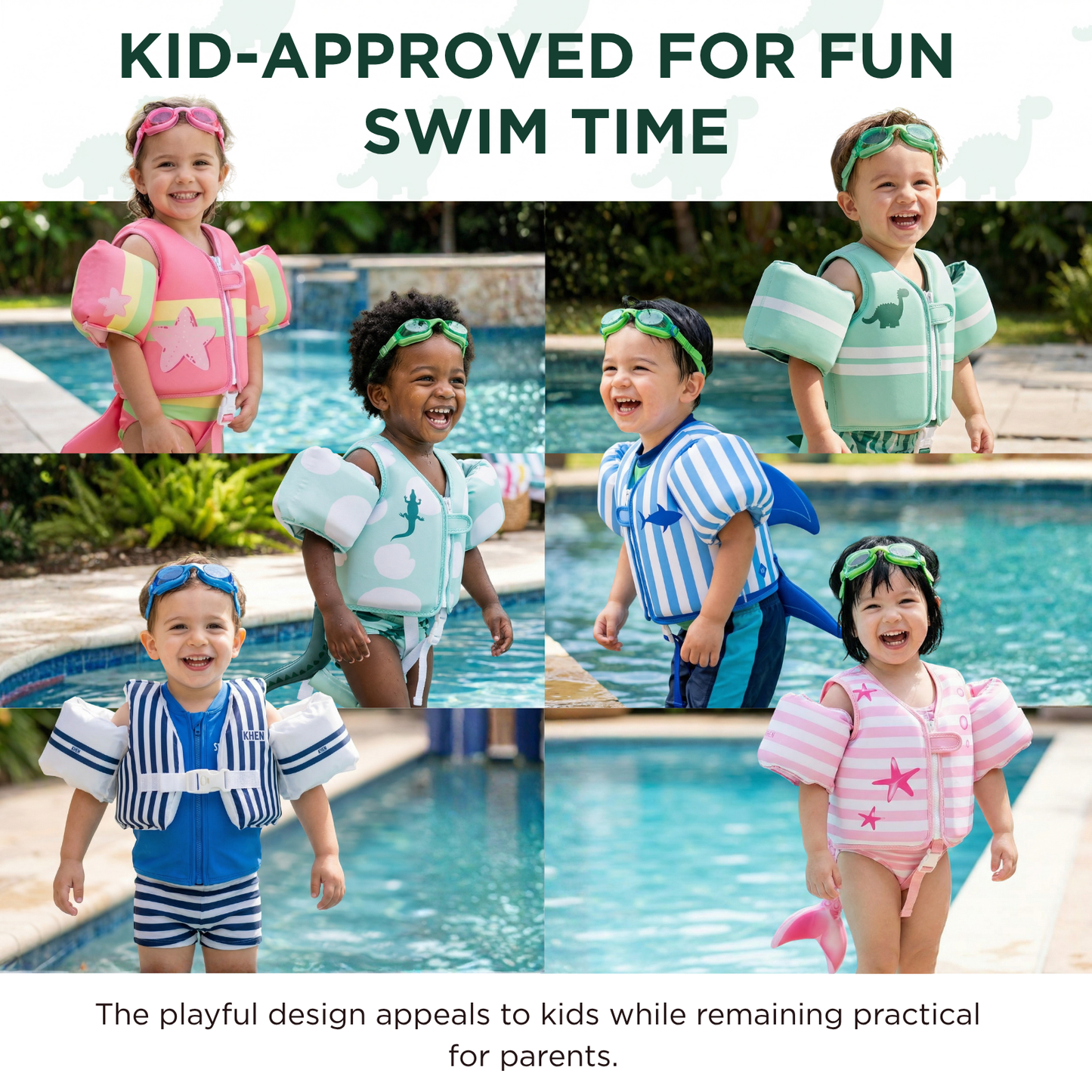 Toddler Dinosaur Swim Jacket and Sleeves