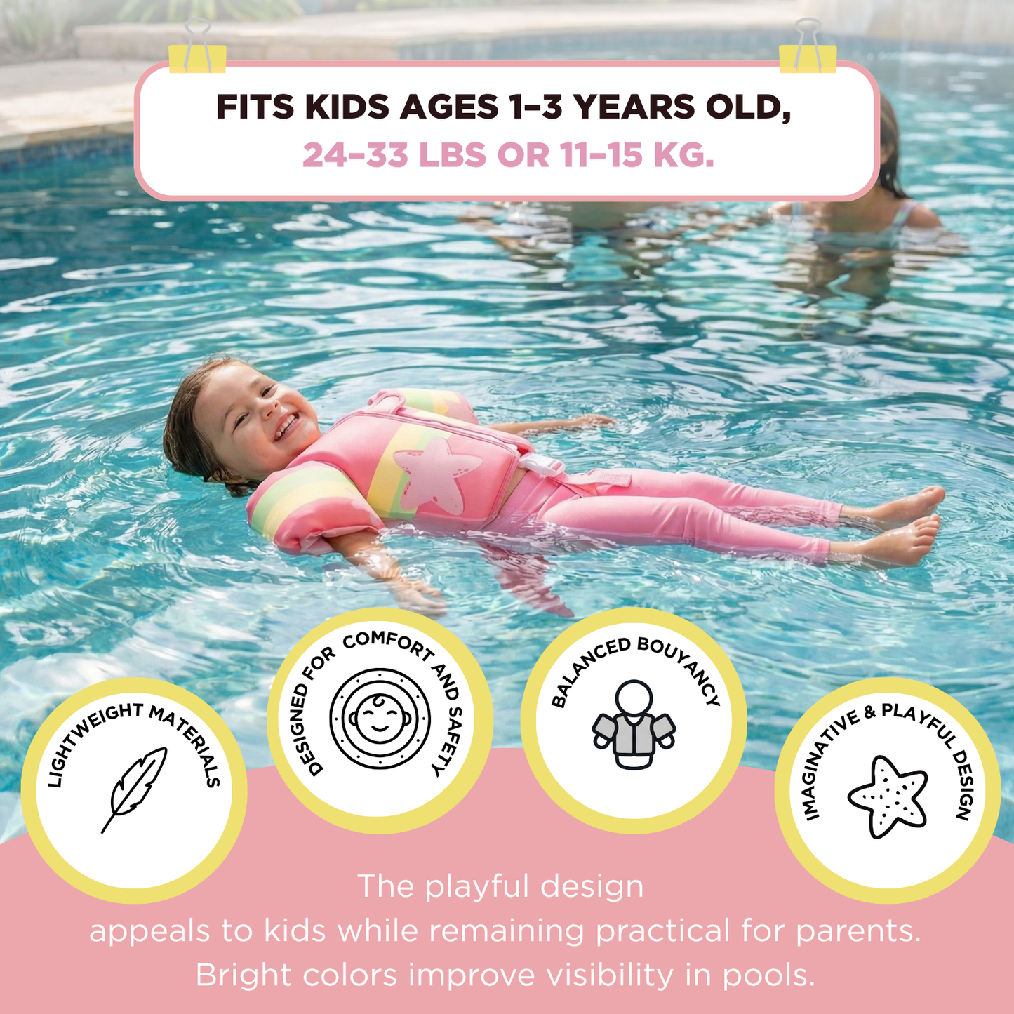 Toddler Swim Vest With Sleeves For Pool and Beach