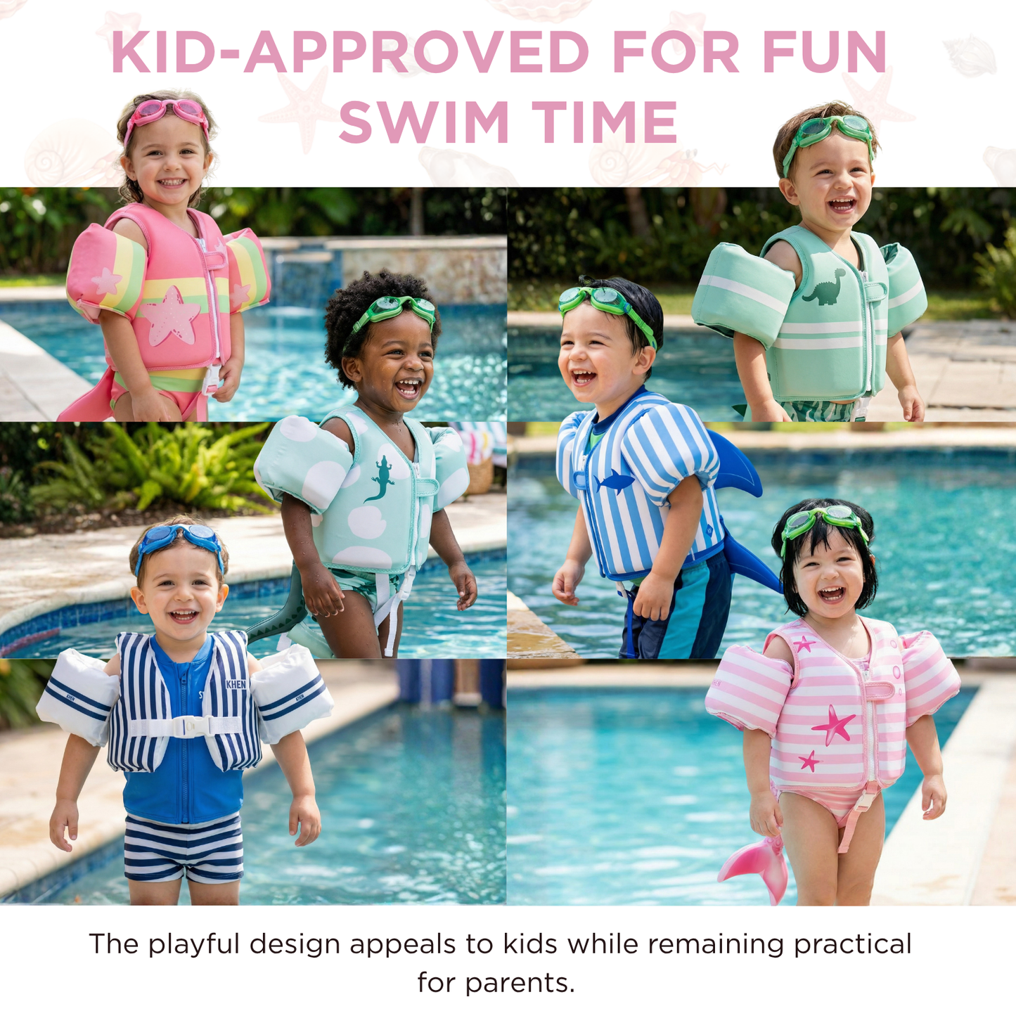 Toddler Swim Vest With Sleeves For Pool and Beach