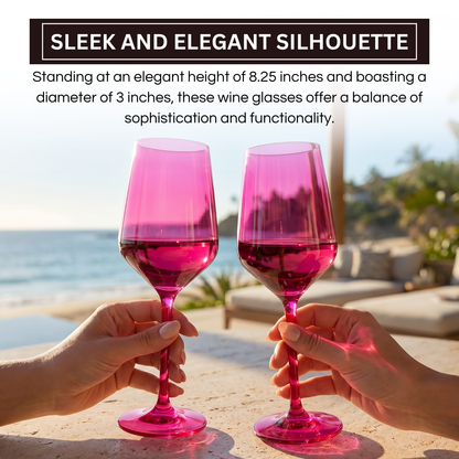 Chica Wine Glasses And Hot Pink Set Of Two